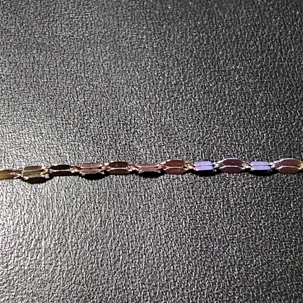 14k Solid Gold Elegant Multicolor Ankle Bracelet - image 6